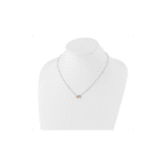 White Ice Sterling Silver Rhodium-plated Rose and Gold-tone 18 Inch Diamond Necklace with 2 Inch Extender