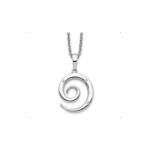 White Ice Sterling Silver Rhodium-plated 18 Inch Diamond Swirl Necklace with 2 Inch Extender