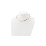 Sterling Silver Gold-plated 6mm Reversible with 2in ext Cubetto Chain