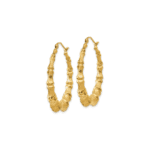 14k Polished Bamboo Hoop Earrings