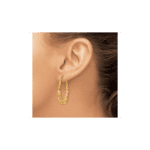 14k Polished Bamboo Hoop Earrings