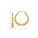 14k Polished Bamboo Hoop Earrings