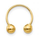 14k Madi K Single Beaded Half Hoop Screwback Earring