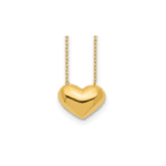 14k Polished Puffed Heart 18 inch Necklace