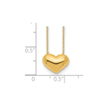 14k Polished Puffed Heart 18 inch Necklace