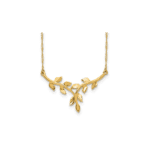 14K Polished Leaf Necklace