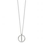 Chisel Stainless Steel Polished with Preciosa Crystal Pendant on a 16 inch Cable Chain with a 2 inch Extension Necklace