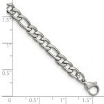 Chisel Stainless Steel Polished 6.3mm 8 inch Figaro Chain