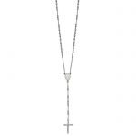 Chisel Stainless Steel Polished 4mm Beaded 25 inch Rosary Necklace