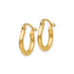 14k Polished 2x12mm Tube Hoop Earrings