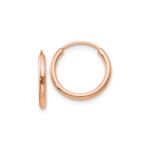 14k Rose Gold Polished Endless Tube Hoop Earrings