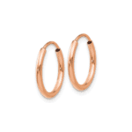 14k Rose Gold Polished Endless Tube Hoop Earrings