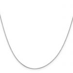 14K White Gold 18 inch .5mm Box with Spring Ring Clasp Chain