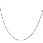 14K White Gold 18 inch .7mm Box with Lobster Clasp Chain