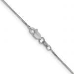 14K White Gold 18 inch .7mm Box with Lobster Clasp Chain