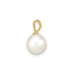 14K 7-8mm Round White FW Cultured Pearl Pendant