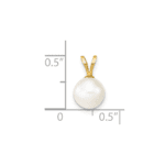 14K 7-8mm Round White FW Cultured Pearl Pendant