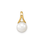 14K 7-8mm White Freshwater Cultured Pearl Polished Pendant