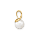 14K 7-8mm White Freshwater Cultured Pearl Polished Pendant