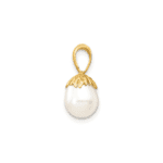 14K 7-8mm White Rice Freshwater Cultured Pearl Pendant