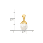 14K 7-8mm White Rice Freshwater Cultured Pearl Pendant