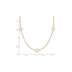 14K 5-6mm Round White FWC Pearl 9-Station Necklace