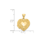 14k Scroll Heart Locket Necklace