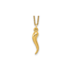 14k Hollow 3D Italian Horn Necklace