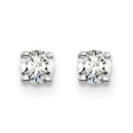 14k White Gold 1/7 carat total weight Round VS/SI GH Lab Grown Diamond 4 Prong Stud Post Earrings