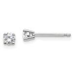 14k White Gold 1/4 carat total weight Round VS/SI GH Lab Grown Diamond 4 Prong Stud Post Earrings