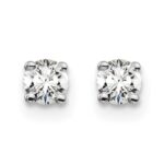 14k White Gold 1/4 carat total weight Round VS/SI GH Lab Grown Diamond 4 Prong Stud Post Earrings