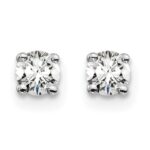 14k White Gold 1/3 carat total weight Round VS/SI DEF Lab Grown Diamond 4 Prong Stud Post Earrings