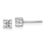 14k White Gold 1/2 carat total weight Round VS/SI DEF Lab Grown Diamond 4 Prong Stud Post Earrings