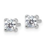 14k White Gold 1/2 carat total weight Round VS/SI DEF Lab Grown Diamond 4 Prong Stud Post Earrings