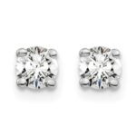 14k White Gold 1/2 carat total weight Round VS/SI GH Lab Grown Diamond 4 Prong Stud Post Earrings