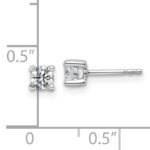 14k White Gold 1/2 carat total weight Round VS/SI GH Lab Grown Diamond 4 Prong Stud Post Earrings