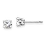 14k White Gold 2/3 carat total weight Round VS/SI DEF Lab Grown Diamond 4 Prong Stud Post Earrings