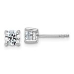 14k White Gold 3/4 carat total weight Round VS/SI GH Lab Grown Diamond 4 Prong Stud Post Earrings