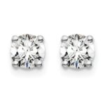 14k White Gold 3/4 carat total weight Round VS/SI DEF Lab Grown Diamond 4 Prong Stud Post Earrings