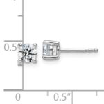 14k White Gold 3/4 carat total weight Round VS/SI DEF Lab Grown Diamond 4 Prong Stud Post Earrings