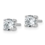 14k White Gold 1 carat total weight Round VS/SI DEF Lab Grown Diamond 4 Prong Stud Post Earrings