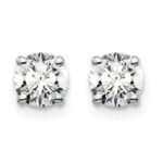 14k White Gold 1 carat total weight Round VS/SI DEF Lab Grown Diamond 4 Prong Stud Post Earrings