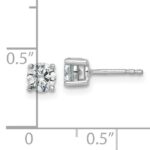 14k White Gold 1 carat total weight Round VS/SI DEF Lab Grown Diamond 4 Prong Stud Post Earrings