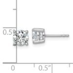 14k White Gold 1 1/2 carat total weight Round VS/SI DEF Lab Grown Diamond 4 Prong Stud Post Earrings