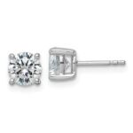 14k White Gold 2 carat total weight Round VS/SI DEF Lab Grown Diamond 4 Prong Stud Post Earrings