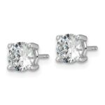 14k White Gold 2 carat total weight Round VS/SI GH Lab Grown Diamond 4 Prong Stud Post Earrings