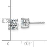 14k White Gold 2 carat total weight Round VS/SI DEF Lab Grown Diamond 4 Prong Stud Post Earrings