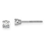 14k White Gold 1/4 carat total weight Round VS/SI DEF Lab Grown Diamond Screw Back 4 Prong Stud Post Earrings