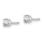 14k White Gold 1/4 carat total weight Round VS/SI GH Lab Grown Diamond Screw Back 4 Prong Stud Post Earrings