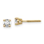 14k 1/2 carat total weight Round VS/SI GH Lab Grown Diamond Screw Back 4 Prong Stud Post Earrings